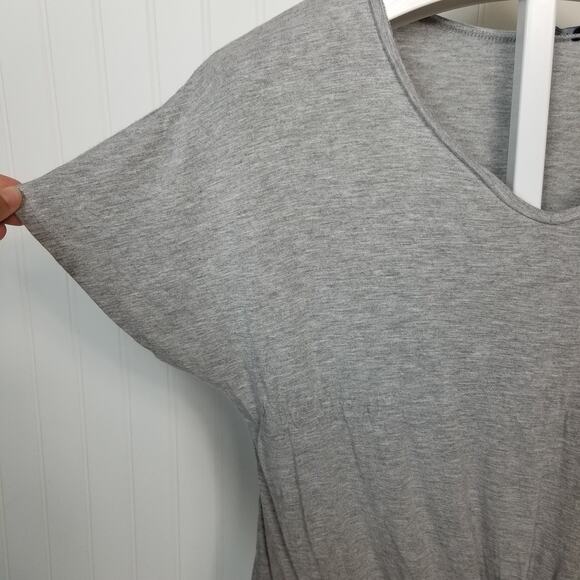 Terez Tie Front Short Sleeve Shirt Gray Medium - Picture 3 of 7